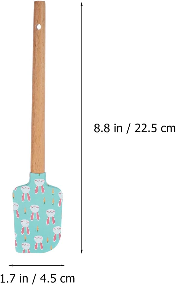 Luxshiny Easter Silicone Scraper Set, 4 Pack Multiuse Baking Spatulas Kitchen Jar Scrapers for Holiday Baking Dough Spatula with Hanging Hole 8.85 Inch