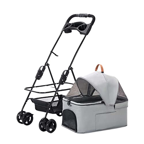 LZHUYE Cochecito para Perros, Cochecito para Perros, Cochecito para Mascotas Easipet, cochecitos para Mascotas, cochecitos de Metal de 20 kg, Cesta de Almacenamiento Plegable para Cochecito deporti