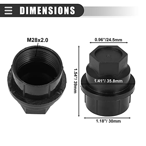 Image of Motoforti Wheel Lug Nut Cover,for GMC Yukon 1992,1995-1998,2003-2007,2009-2010,2012,2014,Plastic,15646250,Black,24 Pcs