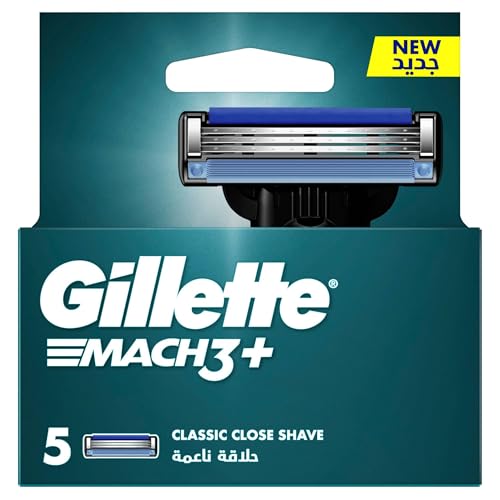 Gillette Mach3+ Mens Refillable Razor: 5 Blade Refills