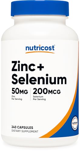 Nutricost Zinc (50mg) with Selenium (200mcg) 240 Capsules Gluten-Free