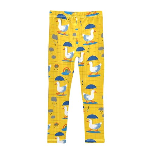 Duck Umbrella Rainbow Girls Leggings Soft Stretch Workout Yoga Dance Pants for Kids Casual Tights2