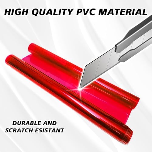 Image of HOME13 Self Adhesive Auto Car Tint Headlight Taillight Fog Light Vinyl Smoke Film Sheet Sticker Cover Car & Bike Protection Film (Red, 12x80 Inch)