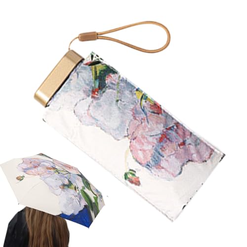 Parasol de soleil portable UV à motif floral pour randonnée et golf