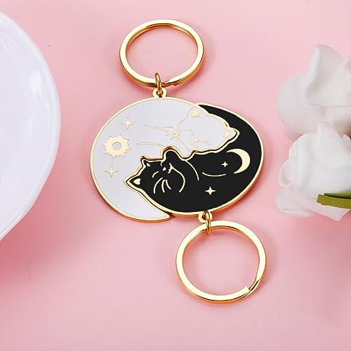 Image of XPENMULBOJA Couple Gifts for Boyfriend Girlfriend Fathers Day Cat Dad Keychain Anniversary Matching Couple Stuff for Wife Husband Him Her Christmas Stocking Stuffer for Women Men Cat Lover