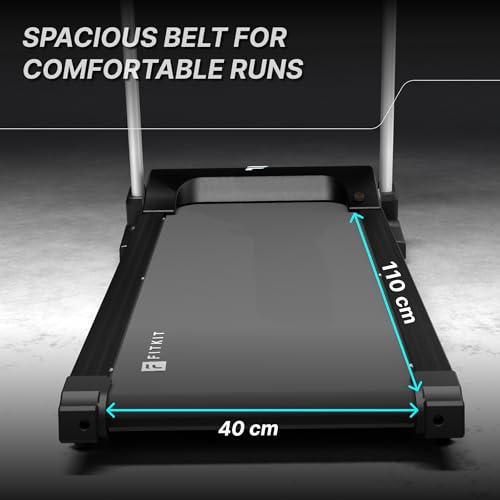 Image of Fitkit by Cult FT100 Smart Incline Motorised Treadmill | 4.5 HP BLDC Motor | 110kg Capacity | 15-Level Auto Incline & 12 km /hr Speed | Foldable & Easy-Move Wheels | Ideal for Home Use