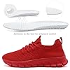Damyuan Running Shoes for Women Tennis Sneakers Slip on Walking Lightweight Comfortable Athletic Gym Summer Casual Workout Shoes Mesh Shoes, 36 Red, 5.5 UK #5