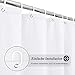 EurCross Duschvorhang 120 x 200 für Badezimmer, Weiß Schmal Kleine Antischimmel Wasserdicht Waschbar Textil Stoff Bad Vorhang mit 8 Ringen