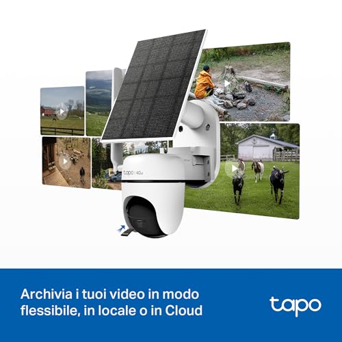 Tapo C615G Kit Telecamera Wi-Fi Esterno Senza Fili Con Pannello Solare, Con Sim 4G Lte, Pan/Tilt, 2K 3MP, Rilevamento Ai Persone/Animali/Veicoli, Tracking 360°, Visione Notturna A Colori - 10