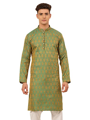 Image of Jompers Silk Blend Men's Woven Design Kurtas.