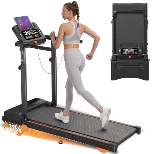 Walking Pad Treadmill for Home Small, 3.5HP Foldable Under Desk Treadmill with Incline, Compact Running Machine...