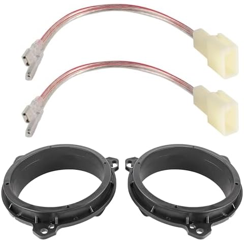 NuIth Door Speakers Adapter with Speaker Wiring Harness Fit for Select 1998-2015 Toyota 4 Runner/RAV4/ Corolla, Scion 2004-2014 Aftermarket Car 6.5 Inch Speaker Adapters Rings Kit Cover