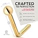 Body Candy 18 Gauge 14k Yellow Gold 1.5mm Ball L-Shaped Nose Ring