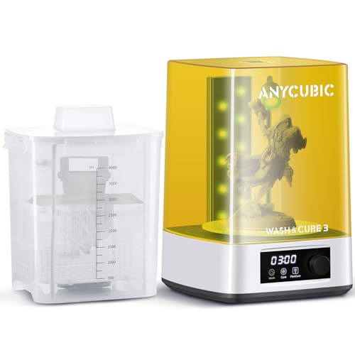 ANYCUBIC Wash & Cure 3 para Impresora 3D LCD/DLP/SLA, Cubo de Lavado, Luces De Cuello De Cisne, Ahorro de IPA, Bajo Ruido, Tamaño de Lavado 165 X 100 X 180 mm, Tamaño de Endurecimiento: 160 X 180 mm