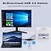 USB 3.0 Switch Selector - Bi-Directional 1 in 2 Out/ 2 in 1 Out, Share USB Devices Between 2 Computers for Printer, Keyboard, Scanner, Mouse - Compatible with Mac/Win/Linux