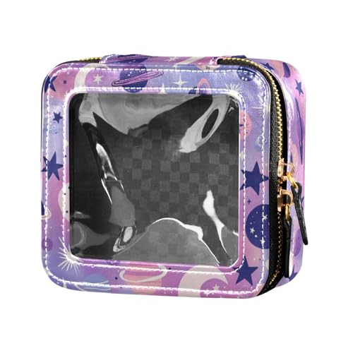 Borsa da viaggio per trucchi da con motivo galassia pastello viola Pastel Galaxy Patterns moderno
