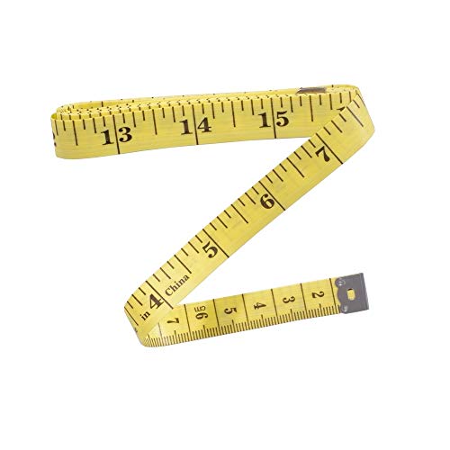 Tape Measure For Body,Soft Flexible Double Scale Foldable Measurement Tape For Sewing, Tailor,Craft,Cloth,Weight Loss,60 Inch/ 150 Cm (1-Pack Yellow) #TOP1