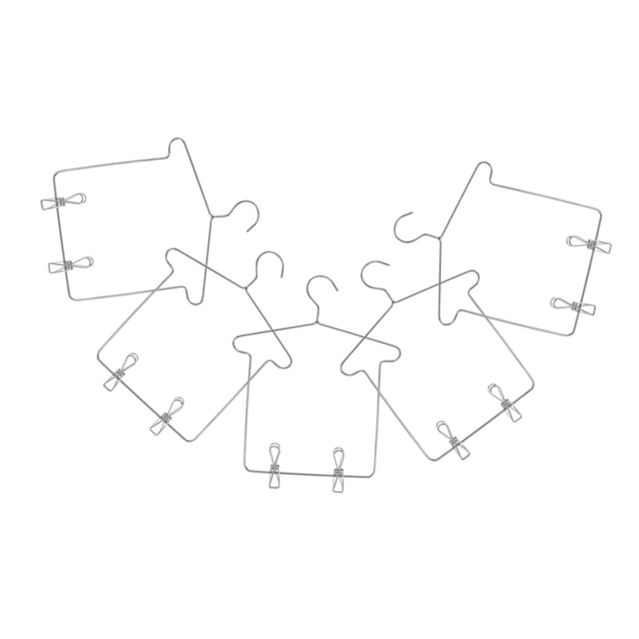 INOOMP 5-Packs Metal Doll Hangers Miniature Toy Dress Outfit Holders for Dollhouse Stylish Functional Clothing Rack for Boys and Girls' Room