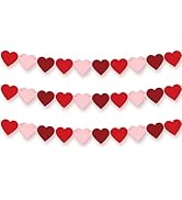 KatchOn, Felt Valentines Day Garland - Pack of 30, No DIY | Red, Pink Heart Garland, Galentines D...