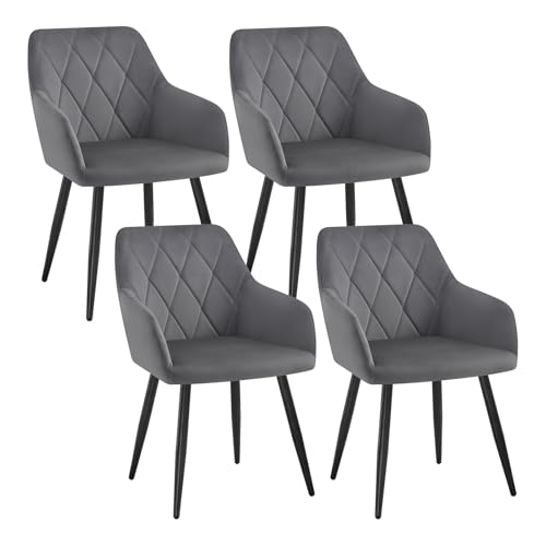 Woltu Sillas De Comedor, Silla Reposabrazos, Silla Tapizada Con Respaldos, Sillas Nordicas, Silla Para Comedor, Salón, Dormitorio, Cocina, Pasillo, Gris Oscuro, Terciopelo, Patas De Metal, Bh352dgr-4 Woltu Sillas De Comedor, Silla Reposabrazos, Silla Tapizada Con Respaldos, Sillas Nordicas, Silla Para Comedor, Salón, Dormitorio, Cocina, Pasillo, Gris Oscuro, Terciopelo, Patas De Metal, Bh352dgr-4
