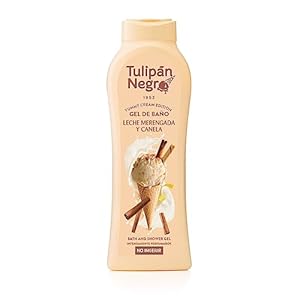 Tulipán Negro – Gel de Baño Hidratante Leche Merengada y Canela 650 ml, Intensamente Perfumado