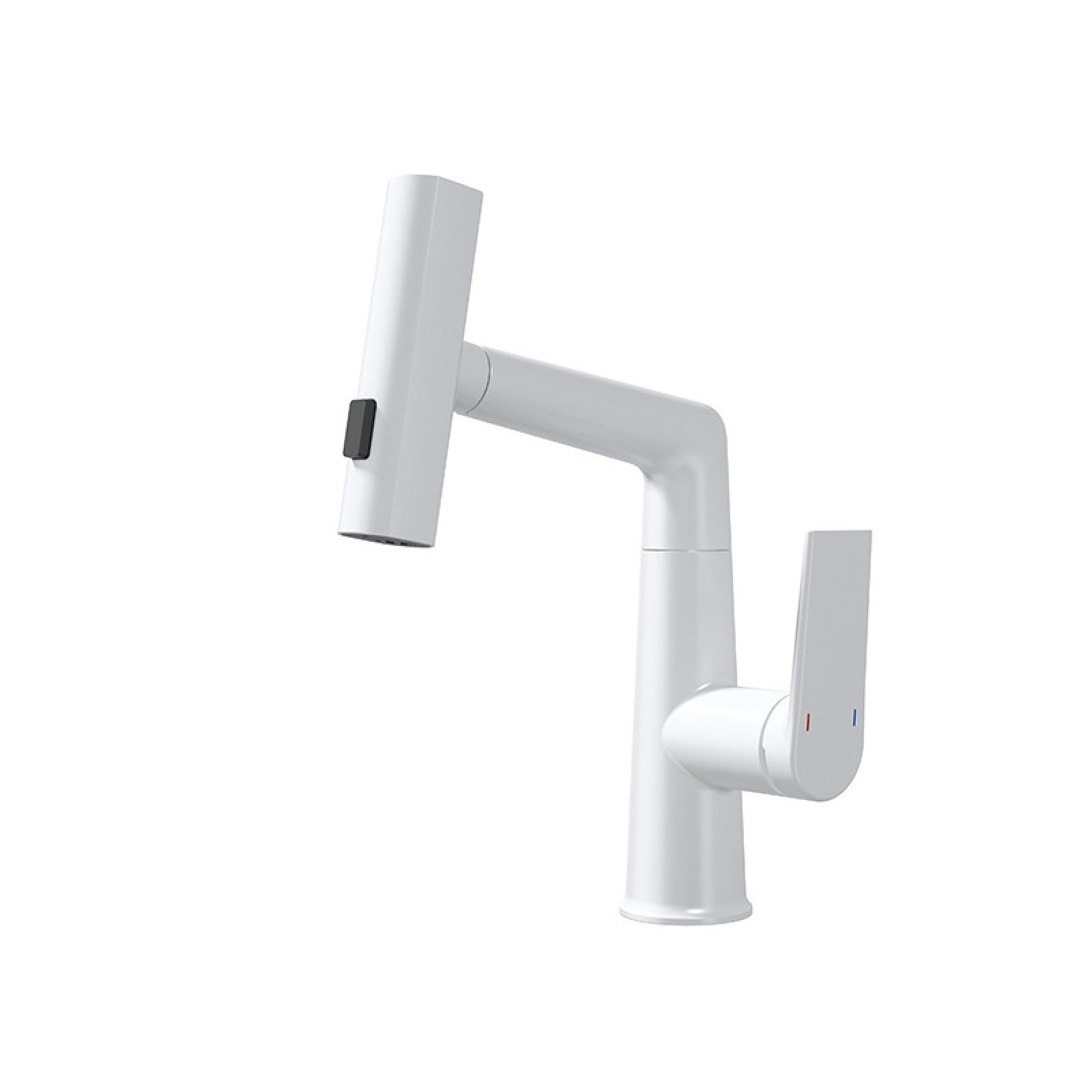 Fanjubei White Bathroom Hot And Cold Pull-Out Faucet With Adjustable Rotating Washbasin Faucet, Matte