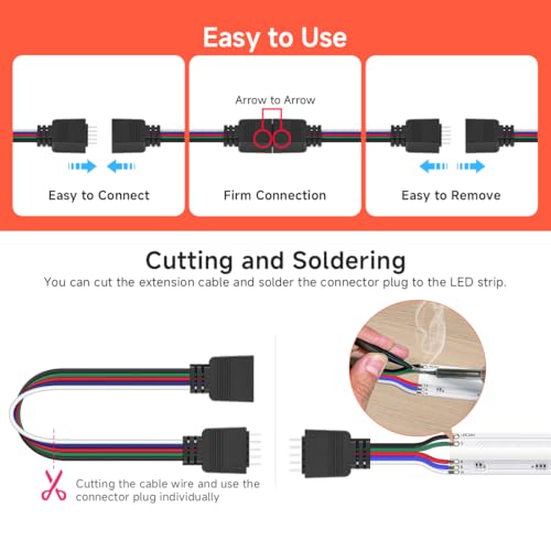 Tira de LED Flexible RGBW COB 24V 3m 4000K Natural y RGB miniatura 3