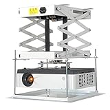 CGOLDENWALL Electric Projector Lift 30cm/ 11.8inch Ultra-thin Hidden Motorized Projector Mount Hanger with Remote Control For House Cinema Church Hall School Running Distance: 70cm/ 27.6 inches