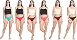 DESNUDA Women Multicolored Hipster Bikini Undergarments Brief Women and Girls Panty Panties Combo of 6