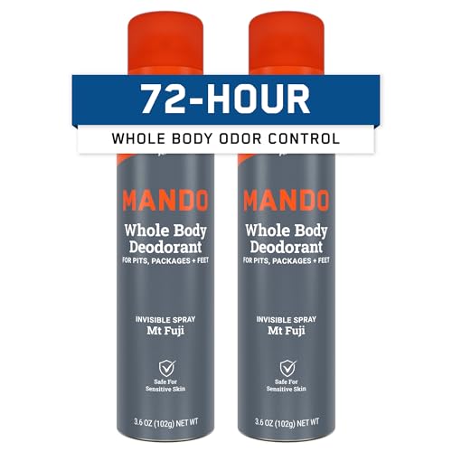 Mando Whole Body Deodorant For Men - Invisible Spray Deodorant - 72 Hour Odor Control - Low...