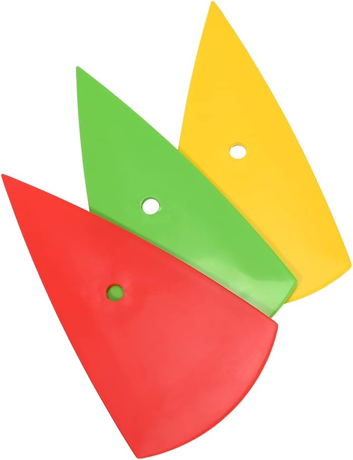 NEWISHTOOL Go Corner Contour Squeegee for Vinyl, PPF Window Tint Tool | 3 Pieces, Different Hardness, Pointed Triangle Reach, Fine-Edge, Flexible/Medium/Hard Tinting Scraper Car Film Install Tools