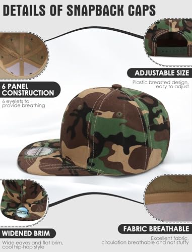 Image of 10 Pack Blank Snapback Hats for Men Flat Brim Hats Baseball Caps Bulk