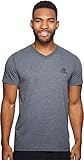 adidas Men's Training Ultimate Short Sleeve V-Neck Tee, Dark Grey Heather, Medium