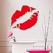 Produktbild jiushizq Willkommen Sex Lady Red Kuss Lippenmuster Wandaufkleber Steuern Dekor Aufkleber Süße Kuss Wände Kunst Aufkleber Tapete Poster Abnehmbare DIY 81 cm X 58 cm
