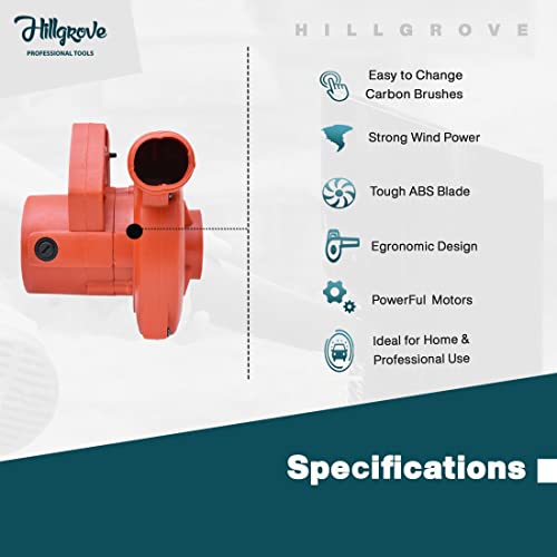 Image of Hillgrove HGBLW3M4 Electric Air Blower and Suction Dust Cleaner 800W /18000RPM for AC /Computer /Home with Air Blower Machine Gun Dust Cleaning Forward Curved Air Blower (Corded Vacuum) Multicolor