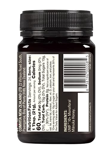 Comvita Certified Umf 10+ (Mgo 263+) Raw Manuka Honey, Non-Gmo Superfood, 17.6 Oz #TOP2