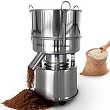 Electric Vibrating Sifter, 8-inch Automatic Powder Sifter, 50W Stainless Steel Sieve Shaker Machine for Flour, Mungbean, Rice, Herbal, 110V/60HZ (Machine + 80 Mesh Screen)