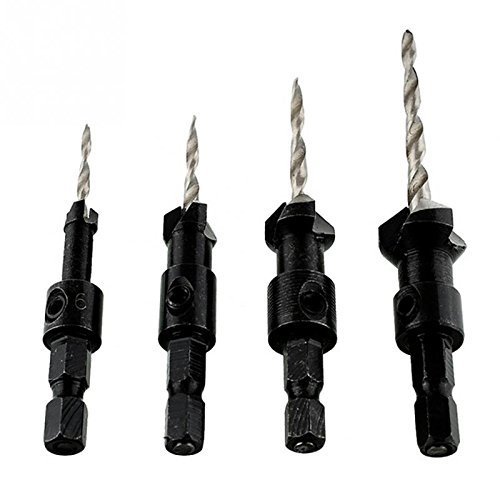 Liudan Drill Bit 4pcs Drill Bits Hex Shank Conical Drill Table Sink Holes Hole Carpenter Countersunk Bit Reaming Drill Bit Set