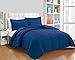Chezmoi Collection 3-Piece Down Alternative Comforter Set - Lightweight All Seasons Luxurious Brushed Microfiber Comforter (Queen, Navy)