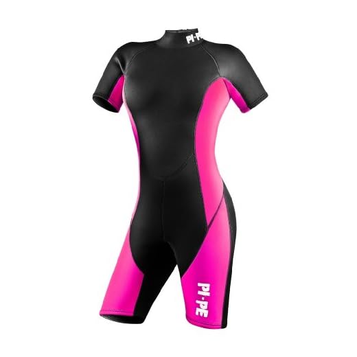 PI-PE Damen Neoprenanzug Pure, Schwimmanzug, Tauchanzug, Nassanzug, Shorty, Kurzarm, Pink, S