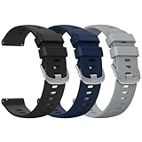Mugust GloryFit Smart Watch Bands for GloryFit T80 T70 T60 T50 P99 P98 Smartwatch, 22mm Quick Release Silicone Replacement Band (Black+Midnight Blue+Grey)