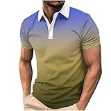 tee shirt sport homme Générique Polo Teeshirt Homme Tshirt à Col Revers avec Imprimé Boutons Sportliche Passform Haut Chemise pour Tenues Urbaines Modernes