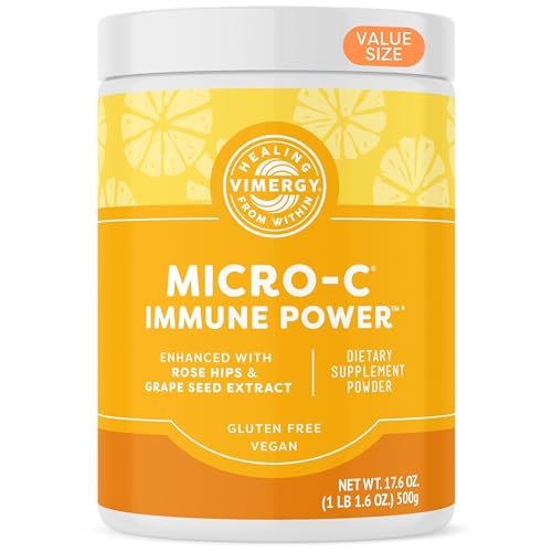 Vimergy Micro-C Immune Power TM * - 500g – 139 Servings – 2000mg/serving – Gentle Form – Antioxidant Phytonutrients – Immune & Nerve Support – Benefits Bone & Cartilage – Gluten-Free – Kosher – Vegan