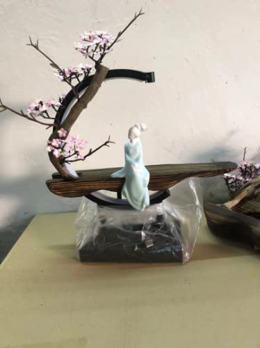 Ceramic Lotus Incense Burner Led Lamp Circulating Water Ornaments Make Money Modern Rockery Fountain Fish (Lady Zen. Lofus) #TOP5