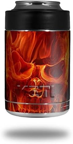Flaming Fuego Cráneo NaranjaEtiqueta autoadhesiva estilo piel Wrap Fits Yeti Rambler colster y rtic puede (Cooler no incluidos)