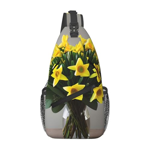 Bouquet Of Daffodils 1 Stylish Men'S Messenger Bag - Durable Polyester, Huge Capacity & Adjustable Strap