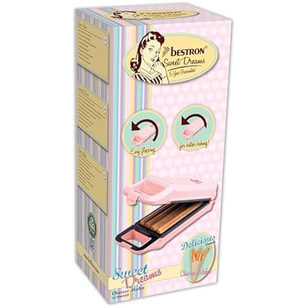 Машина для приготовления чурросов Bestron вафельница на 4 чурроса модель Sweet Dreams 700 Вт цвет розовый