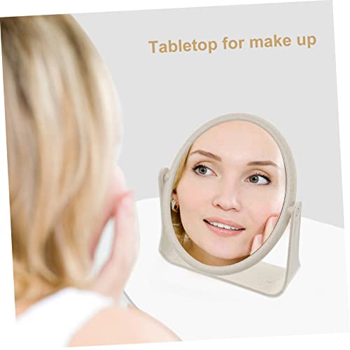 Espejo para maquillaje doble cara con luz LED giratorio miniatura 7