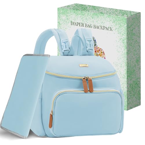 Compact Diaper Bag Backpack Lt Blue