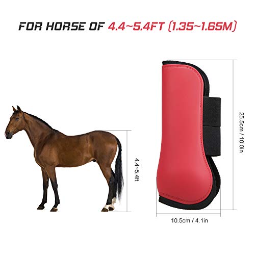 KKmoon Conjunto de botas de perna de cavalo ajustáveis. Protetor de perna dianteira de equino Botas